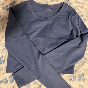 blue long sleeve offline crop top